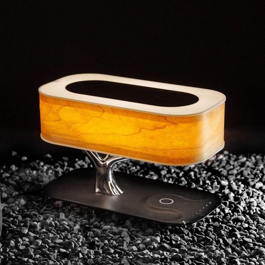 LumeFusion - Moderne Tafellamp met Draadloos Opladen en Bluetooth Speakers