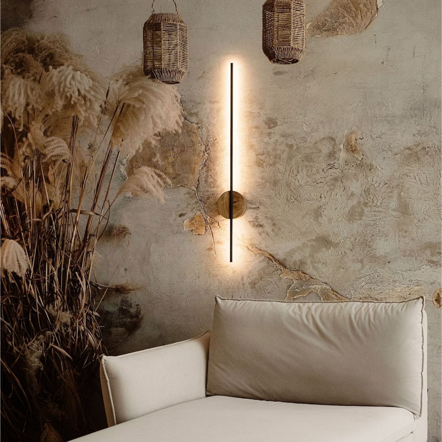 LightOak - Lámpara de pared LED moderna de madera para iluminación ambiental