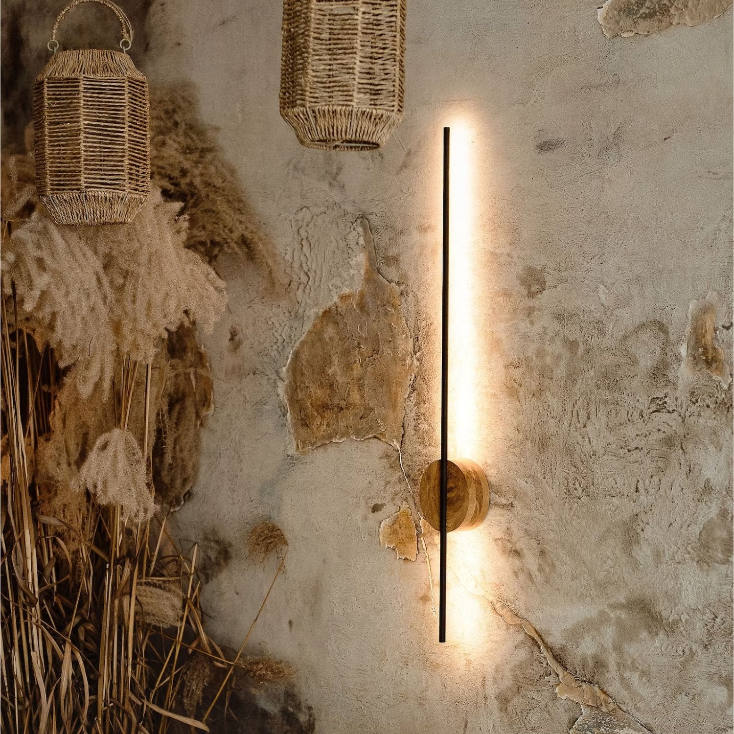 LightOak - Lámpara de pared LED moderna de madera para iluminación ambiental