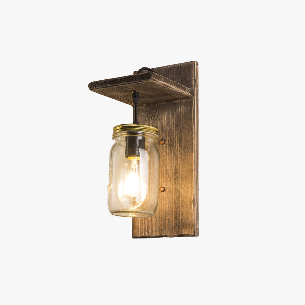 Heritage Lantern Wall Lamp, Bedroom/Living Room, Wood and Metal