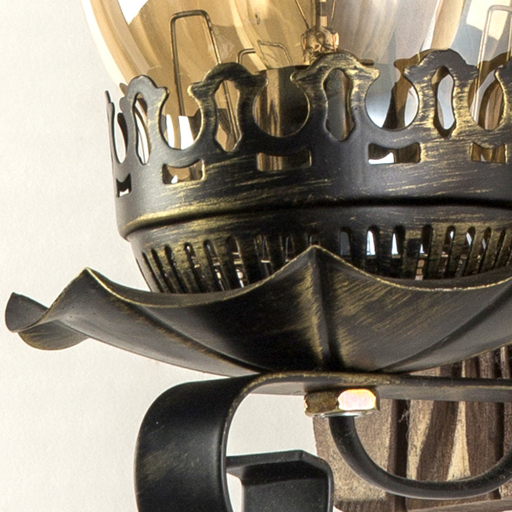 Candeeiro de parede vintage Austin LED para interior Sala de estar/Quarto Madeira