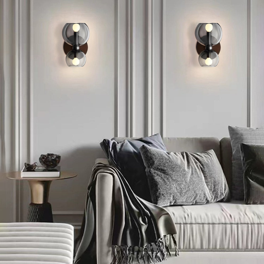 Lámpara de pared LED Valentina Moderne de Luminoir - Blanca - Metal/Vidrio - Para sala de estar