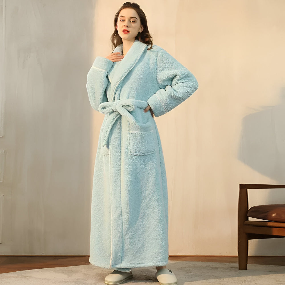 Robe de Banho Comprido com Gola para Uso Doméstico