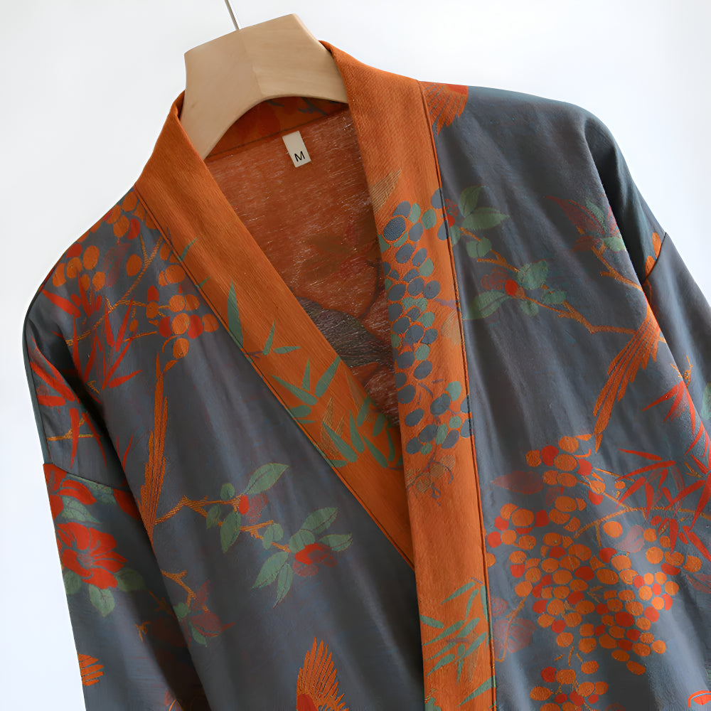 Robe de Banho com Estrutura de Grelha Estilo Retro para Uso Diário