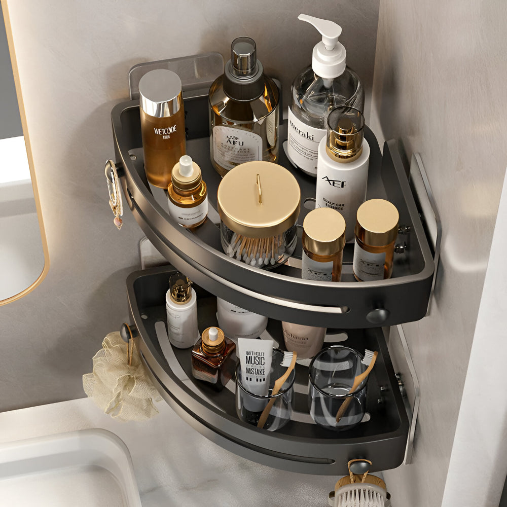 Prateleira de Canto para Casa de Banho Sem Perfuração para Armazenamento na Parede