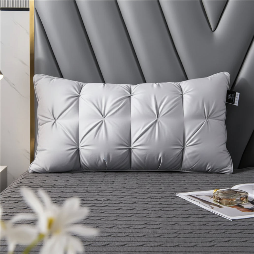 Travesseiro de Penas de Ganso Confortável Suporte Respirável