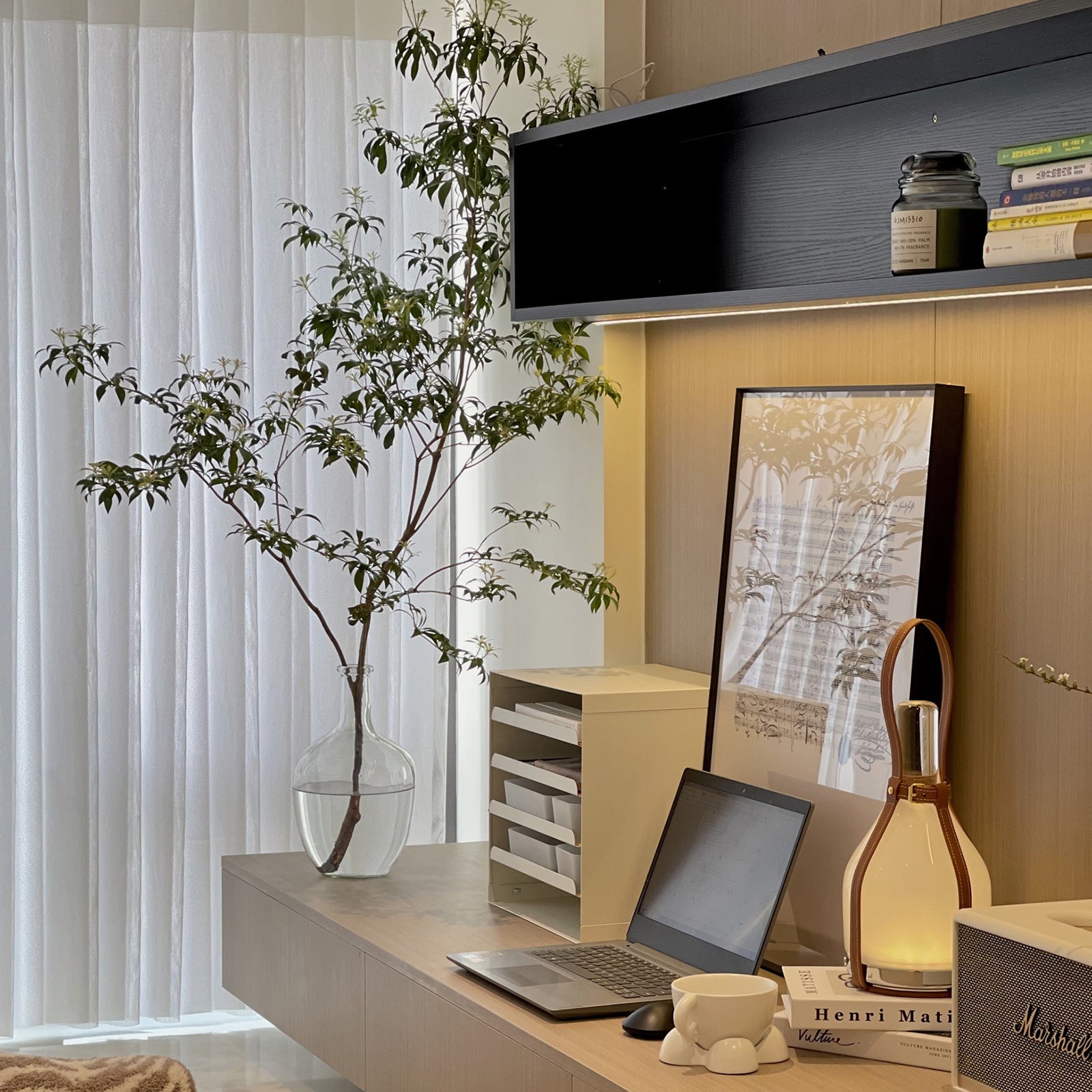 Bell Portable Lederen Glazen Tafellamp