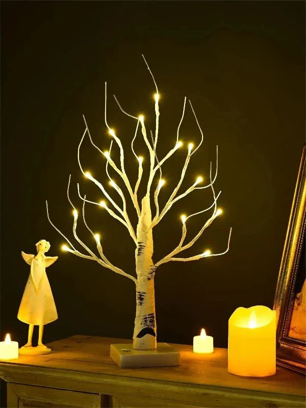LumiTree - Árbol de luz LED decoración de mesa, iluminación blanca cálida
