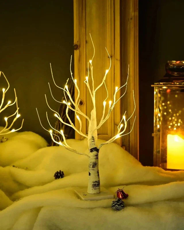 LumiTree - Árbol de luz LED decoración de mesa, iluminación blanca cálida