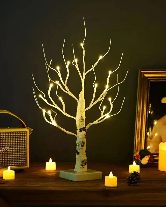 LumiTree - Árbol de luz LED decoración de mesa, iluminación blanca cálida