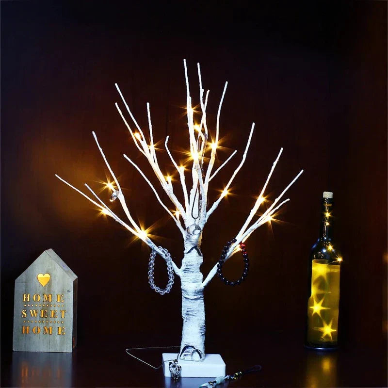 LumiTree - Árbol de luz LED decoración de mesa, iluminación blanca cálida