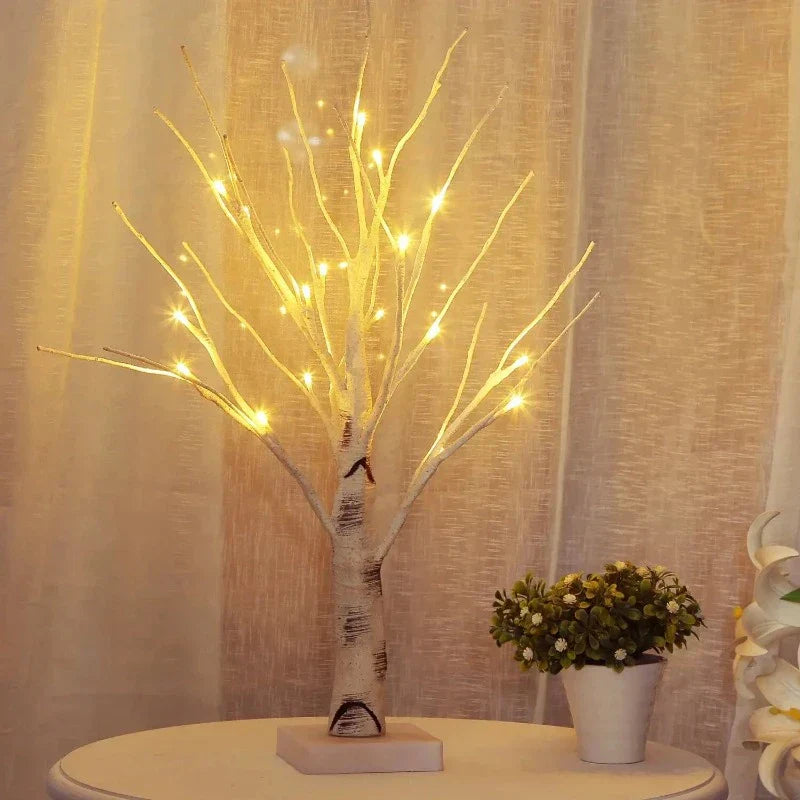 LumiTree - Árbol de luz LED decoración de mesa, iluminación blanca cálida