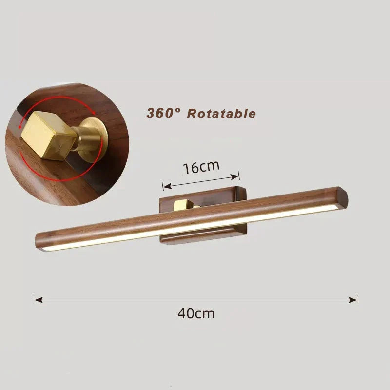 LumiMystic - Lámpara de pared de madera de nogal