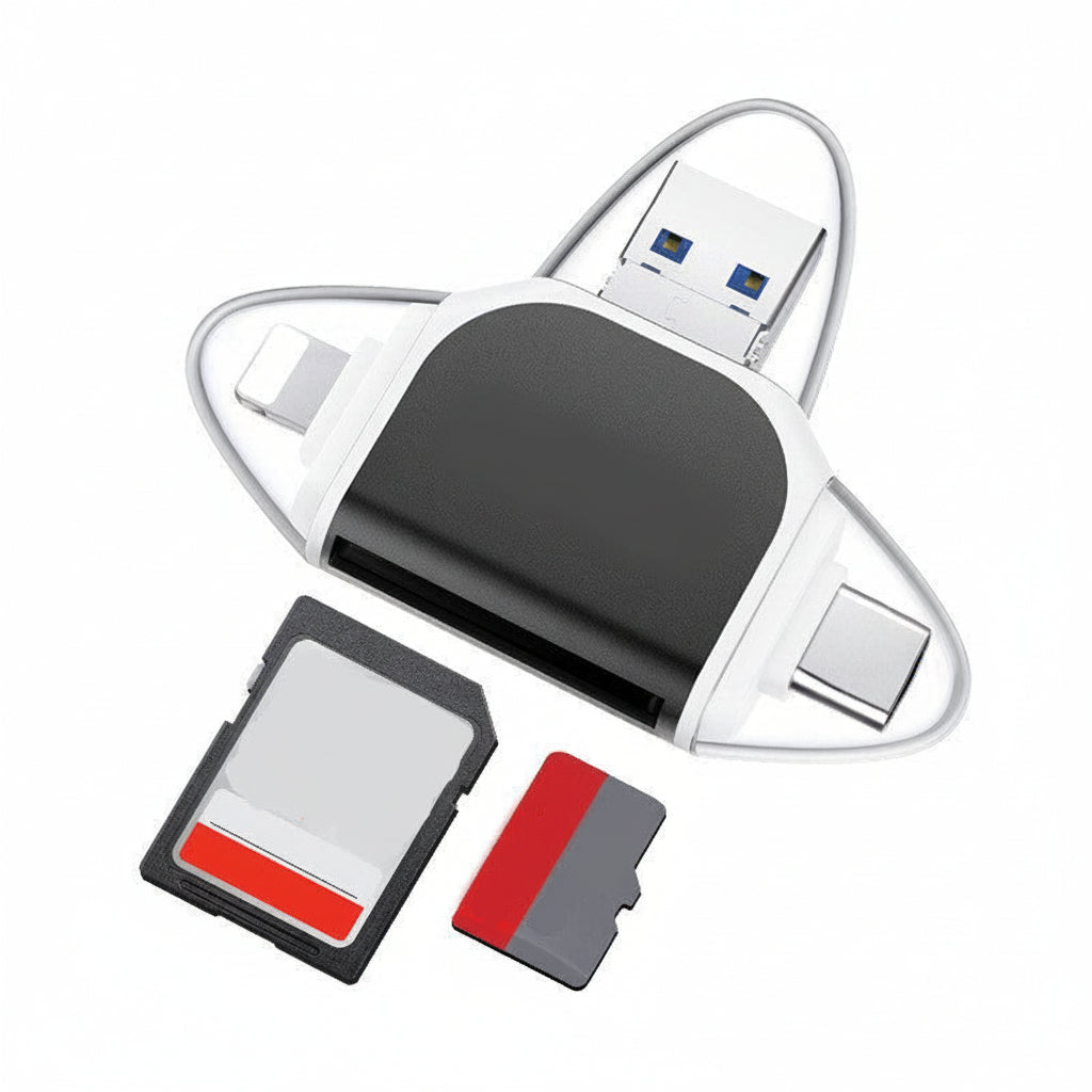 Adaptador USB 4 em 1 para Transferência de Dados Sincronização Rápida Carregamento