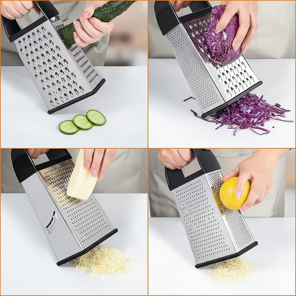 Stainless Steel Kitchen Grater Four Sided Grater