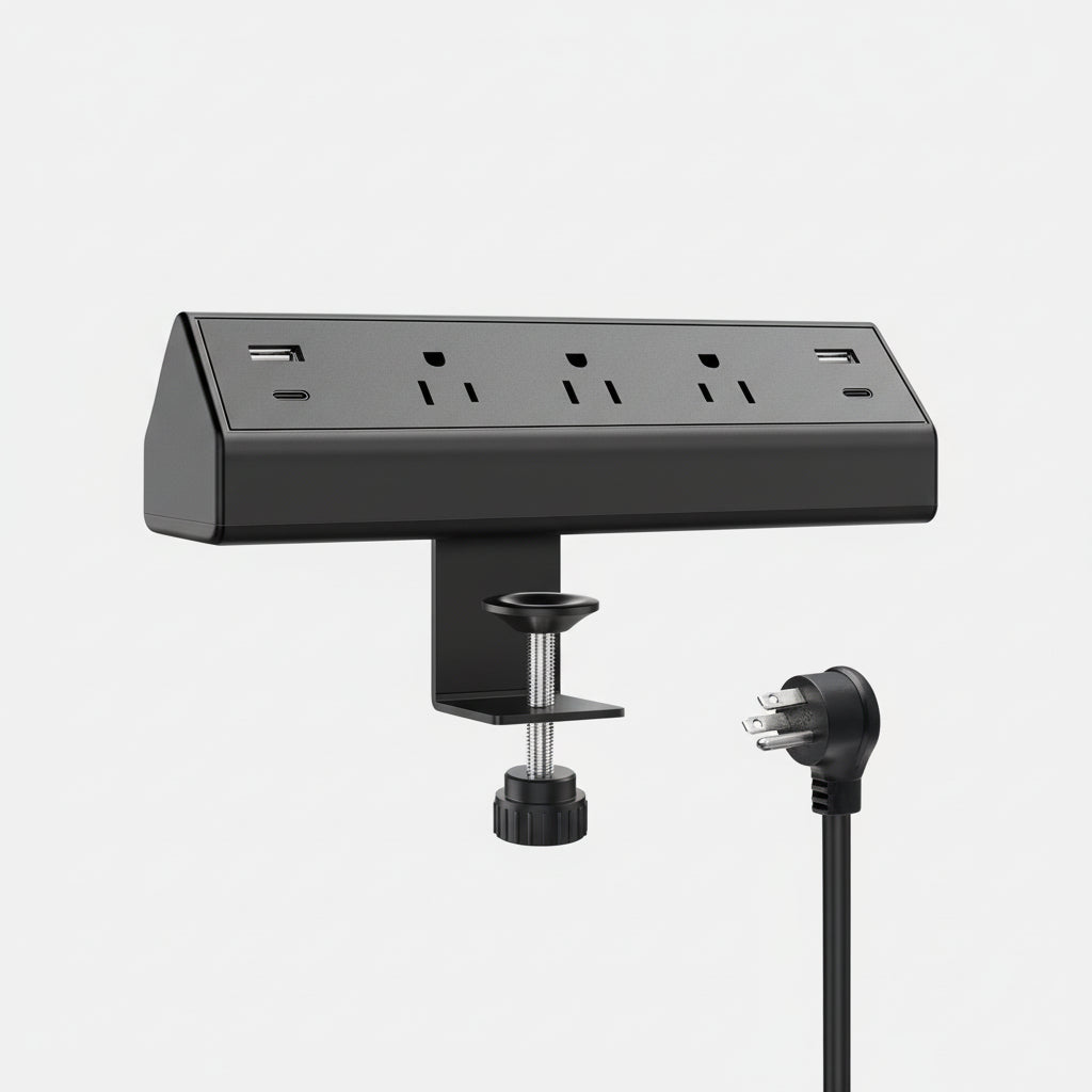 Bureauklem Stekkerdoos USB-C USB-A Poorten Snelle Oplading