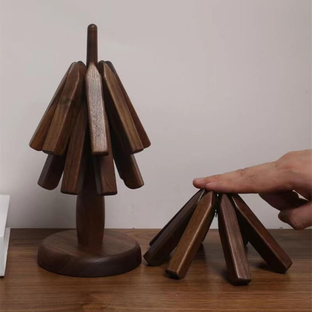 Black Walnut Table Mats Set Unique Coasters for Dining Room Decor 6