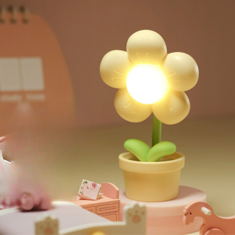 BloomGlow - Candeeiro de Mesa com Flor LED – Flor Decorativa Iluminada para Quarto e Sala de Estar