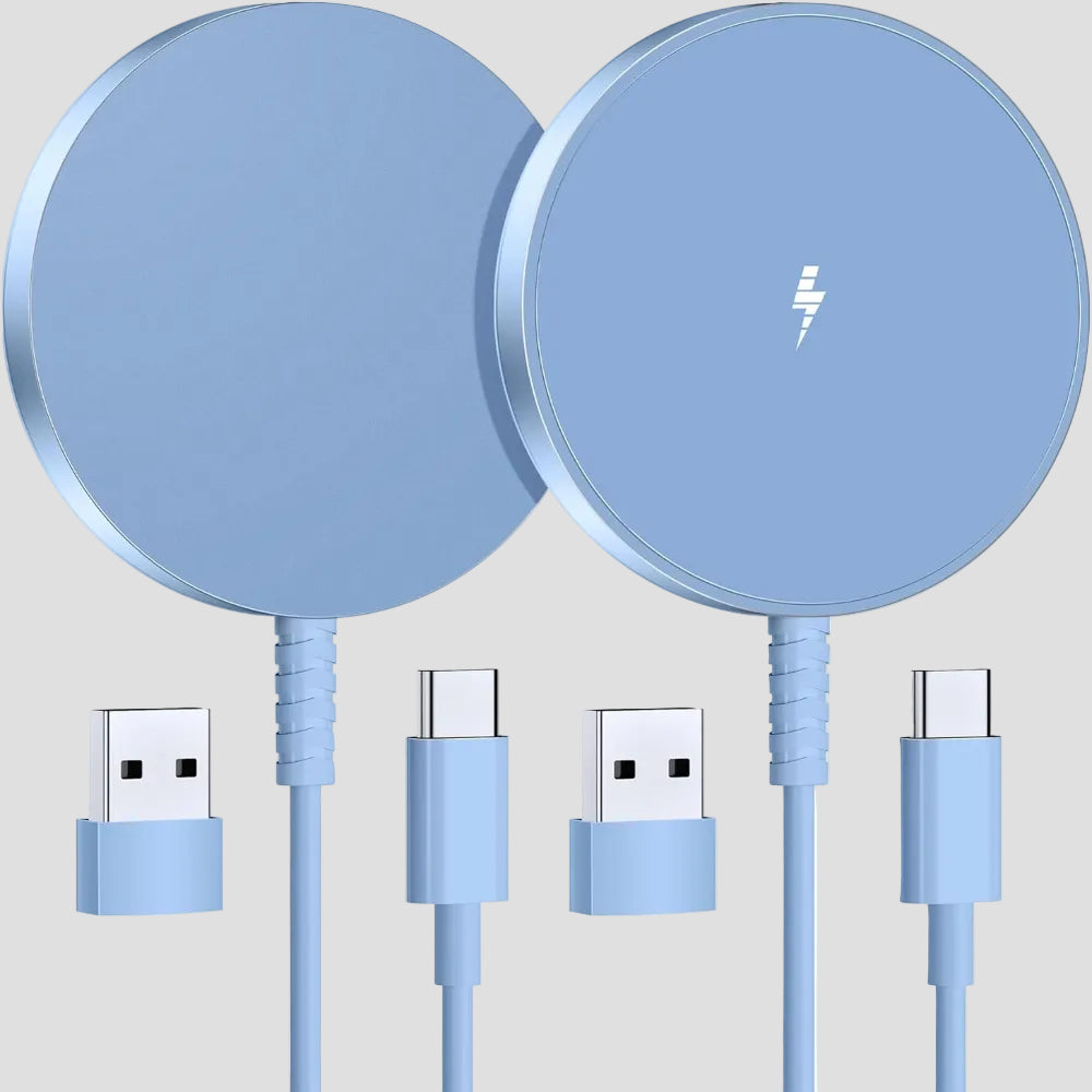 Carregador Sem Fios Magnético Carregamento Rápido Compacto em Alumínio