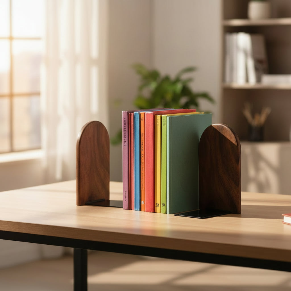 Apoio para Livros Madeira Design Minimalista Escritório em Casa