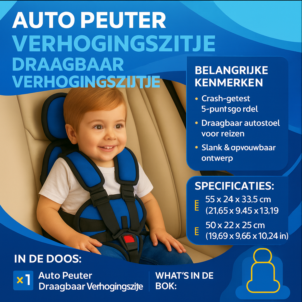 Seggiolino Auto Booster Pieghevole Leggero Bambini Da Viaggio