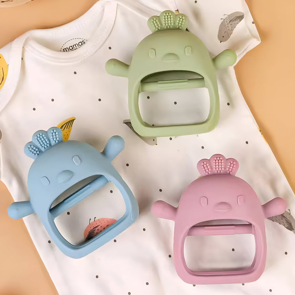 Brinquedo de Dentição Luva de Dentição para Bebé Função de Mastigar Superfície em Relevo