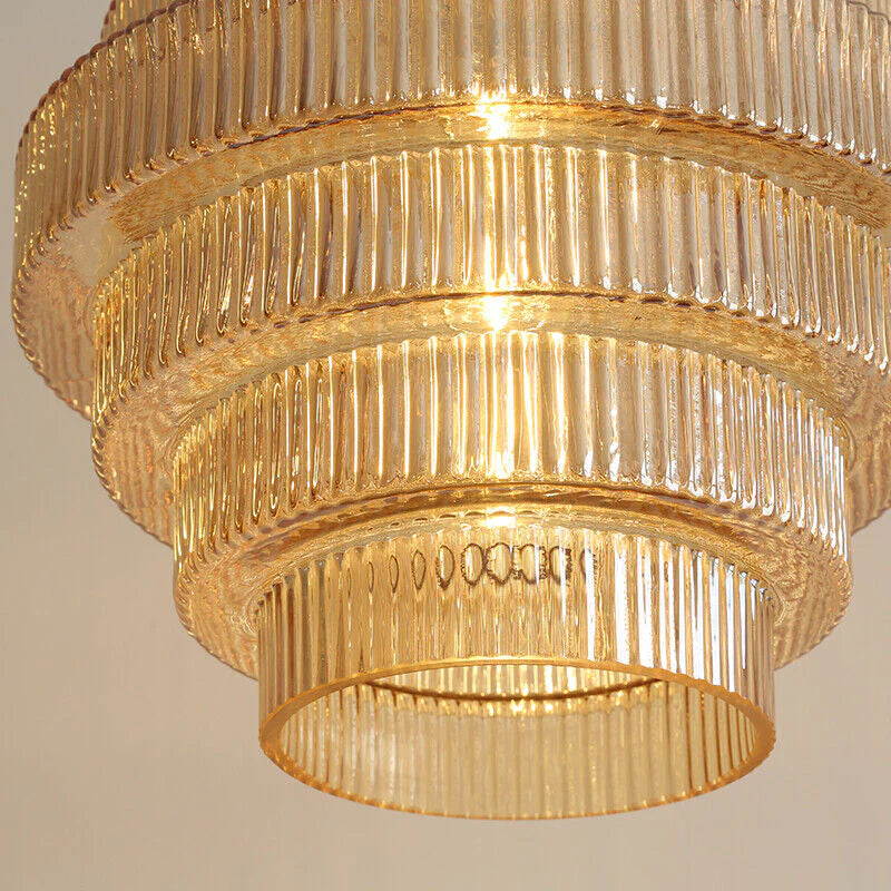 Phallic-shaped Brass Glass Pendant Lamp