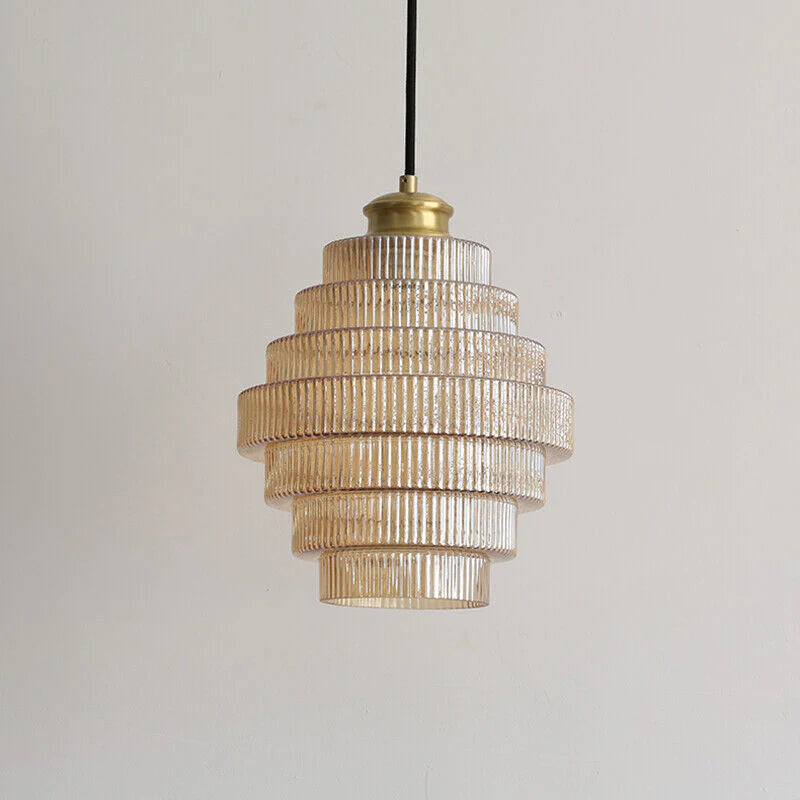 Phallic-shaped Brass Glass Pendant Lamp