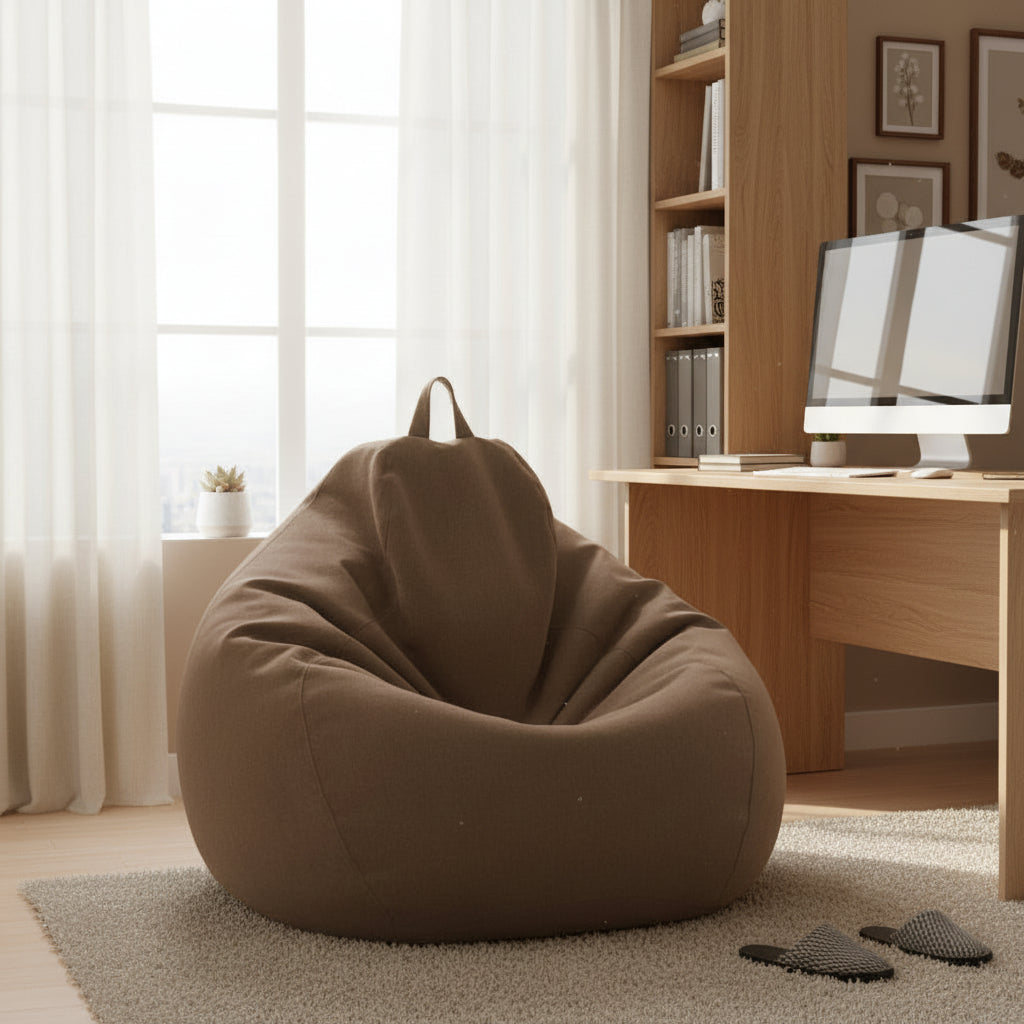 Ergonomic Linen Bean Bag Comfort Living Room Relaxation