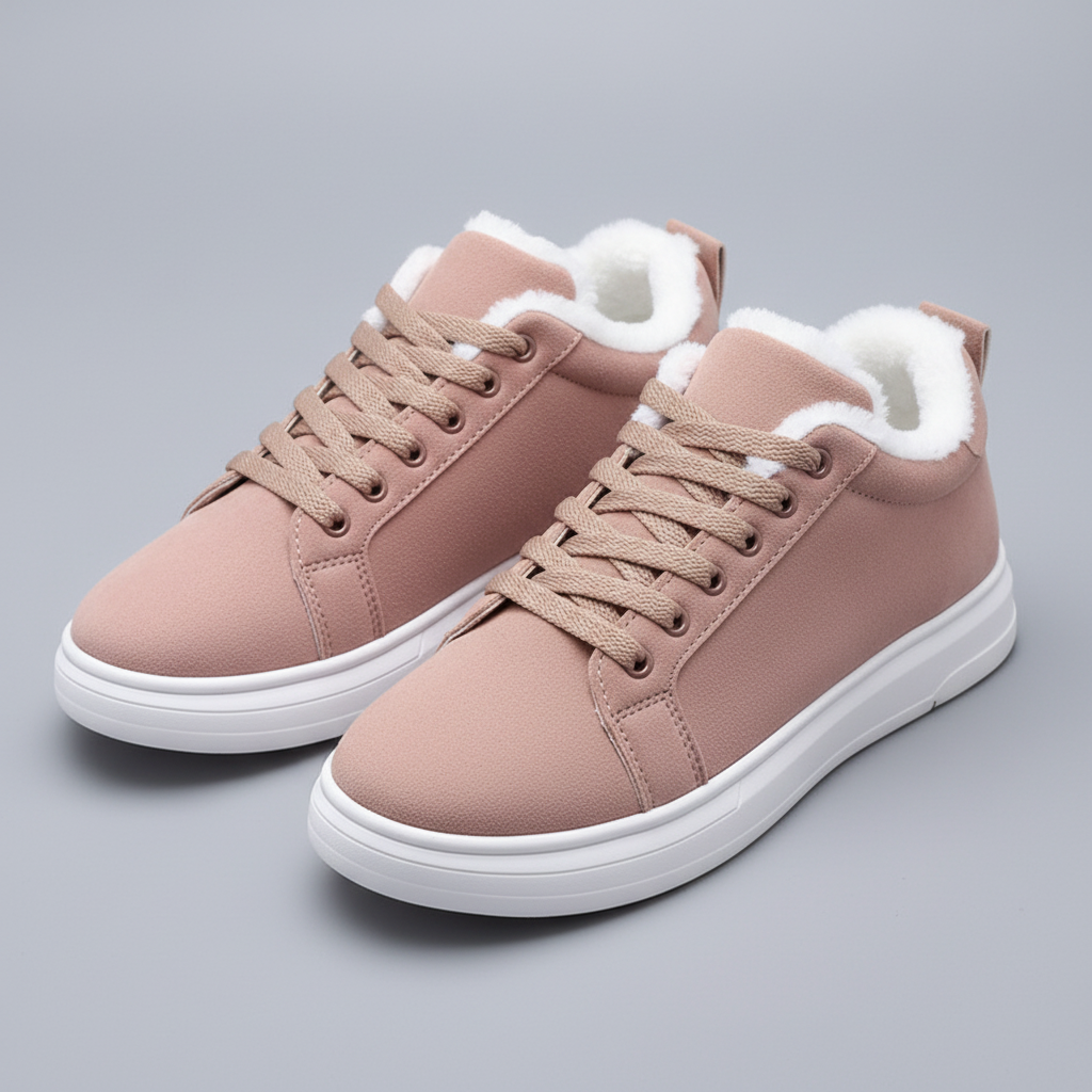 Womens Winter Sneakers Warm Lined Casual Walking Shoes