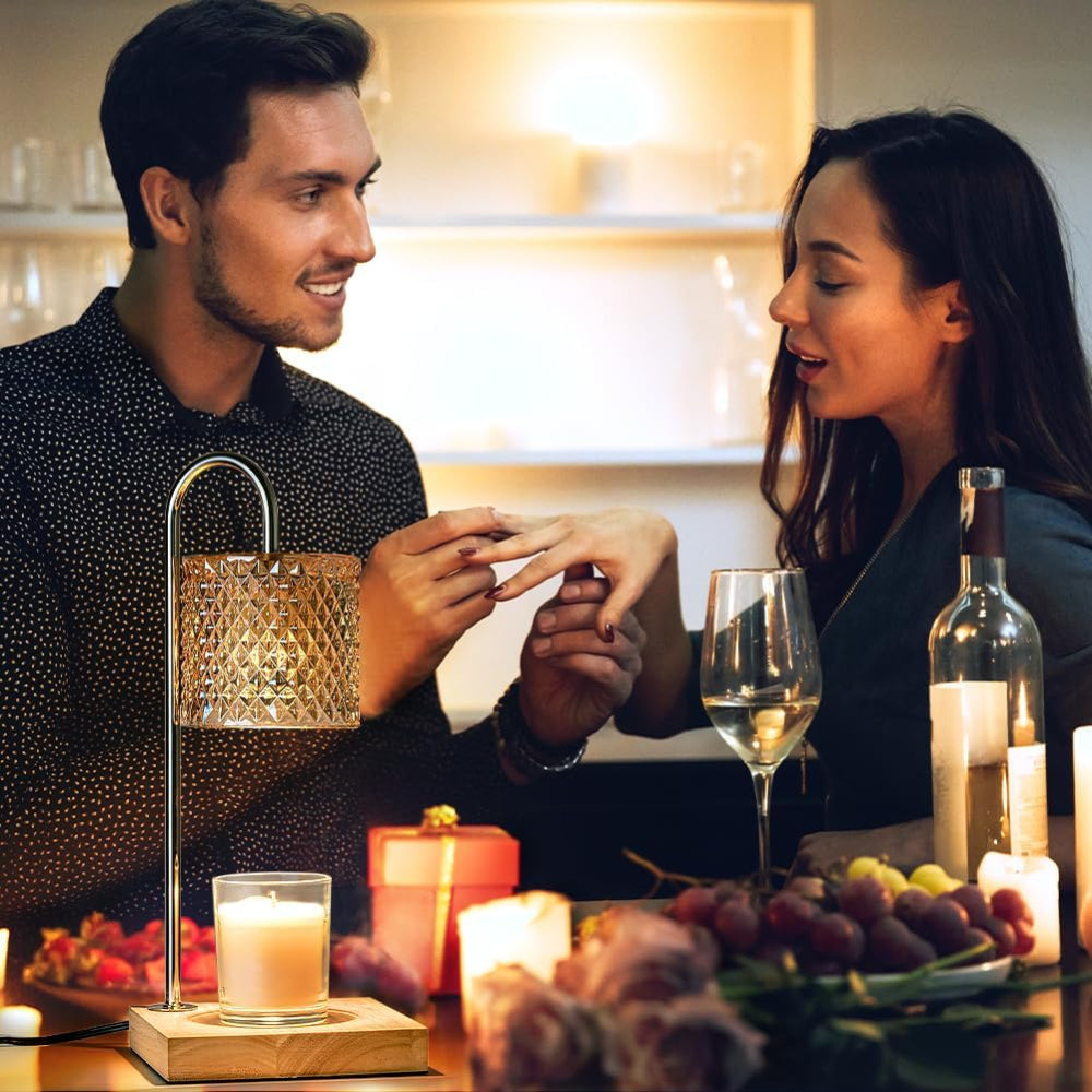 Candeeiro de mesa Aquecedor de velas Elétrico Regulador de intensidade Temporizador Interior