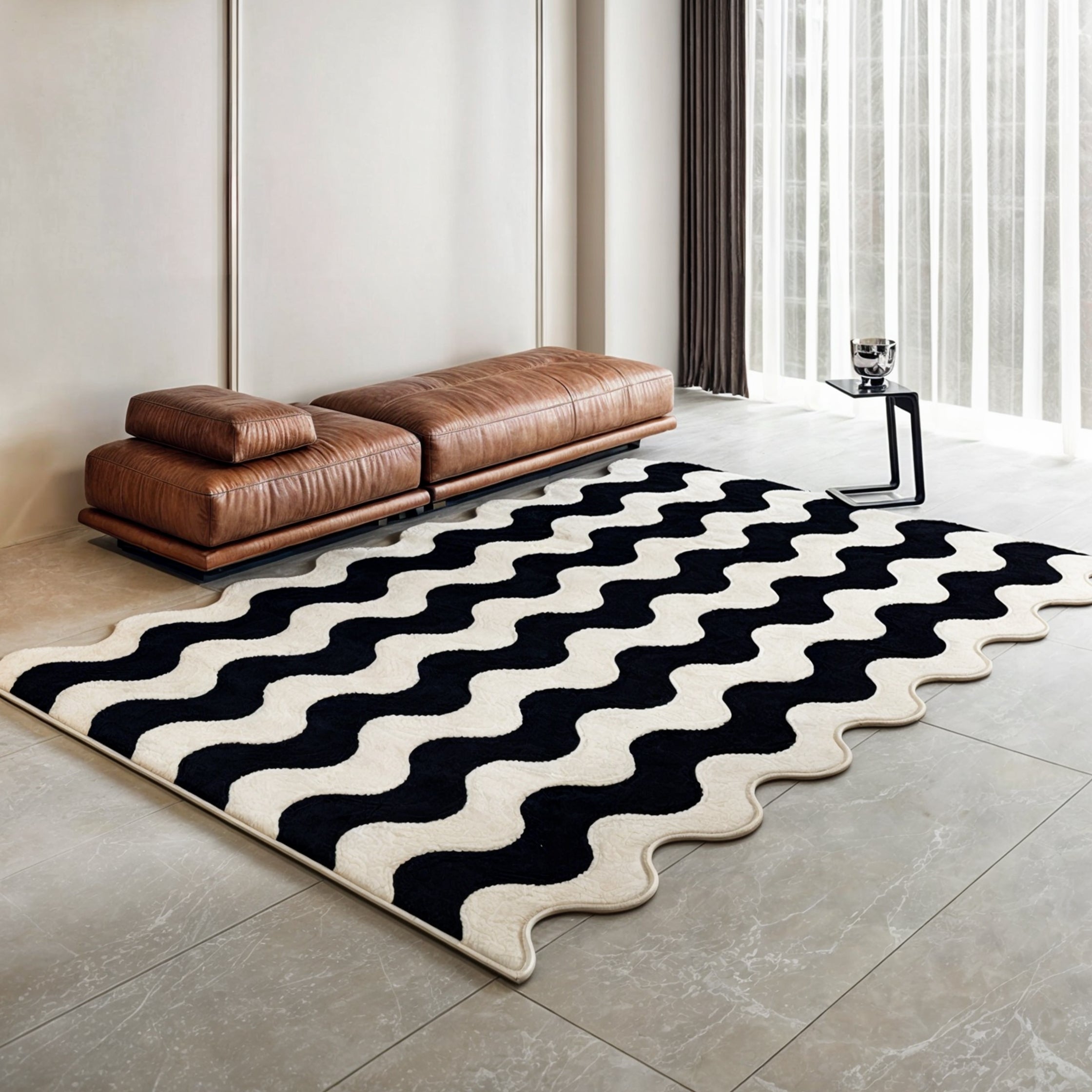 Moderno tappeto da golf bicolore