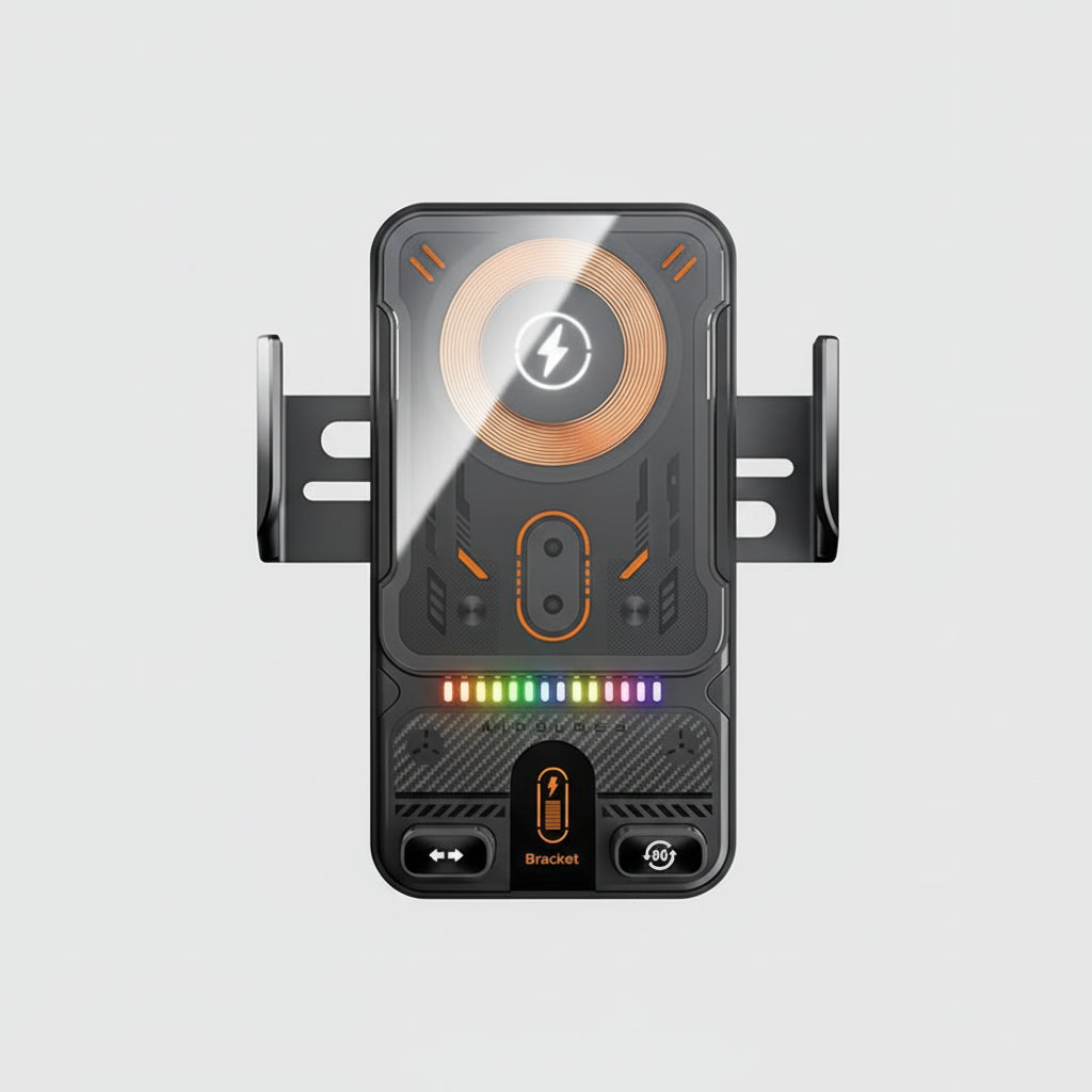 Suporte Automóvel para Telemóvel Carregador Sem Fios de Carregamento Rápido