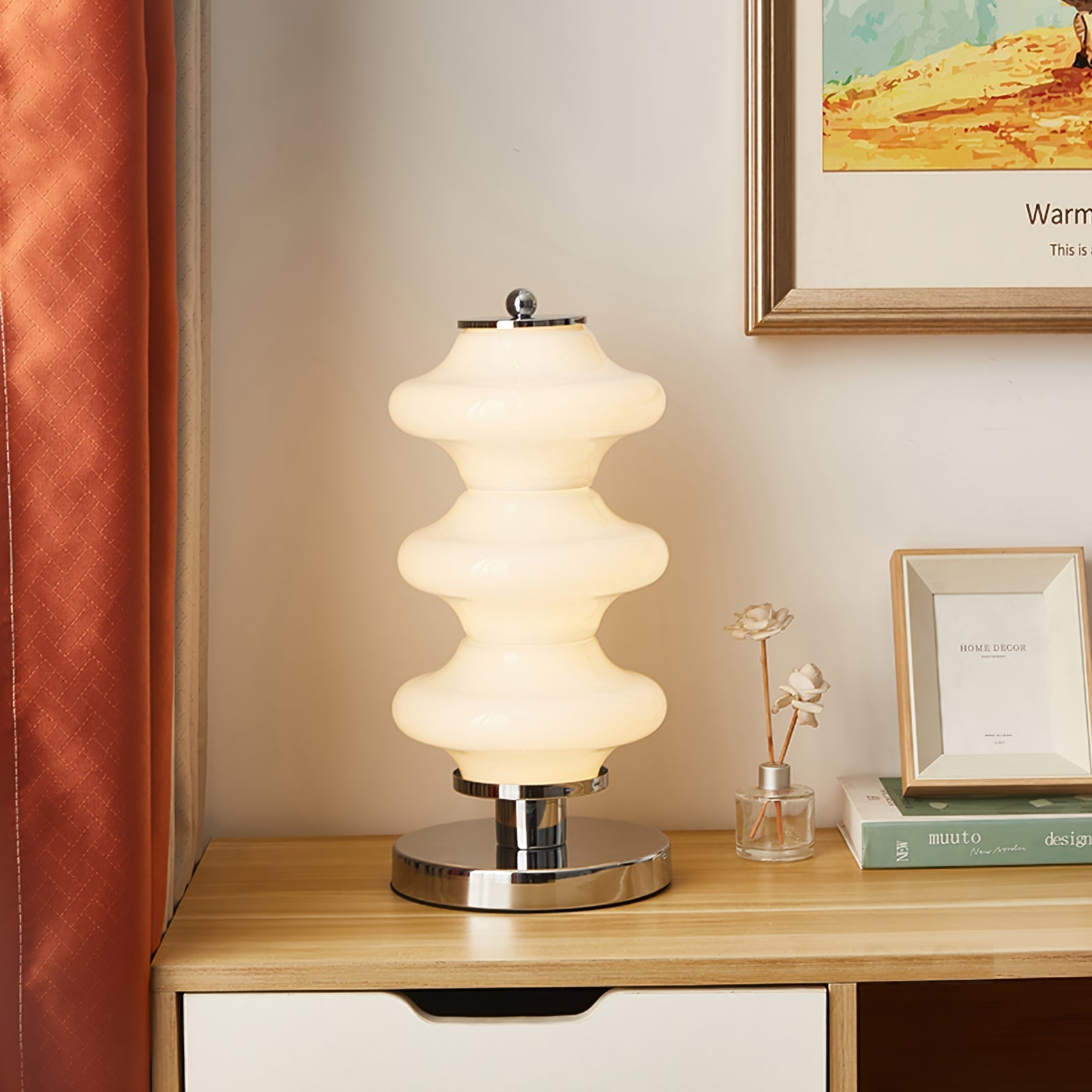 LumiGlas - Elegante Tafellamp met Glazen Lampenkap