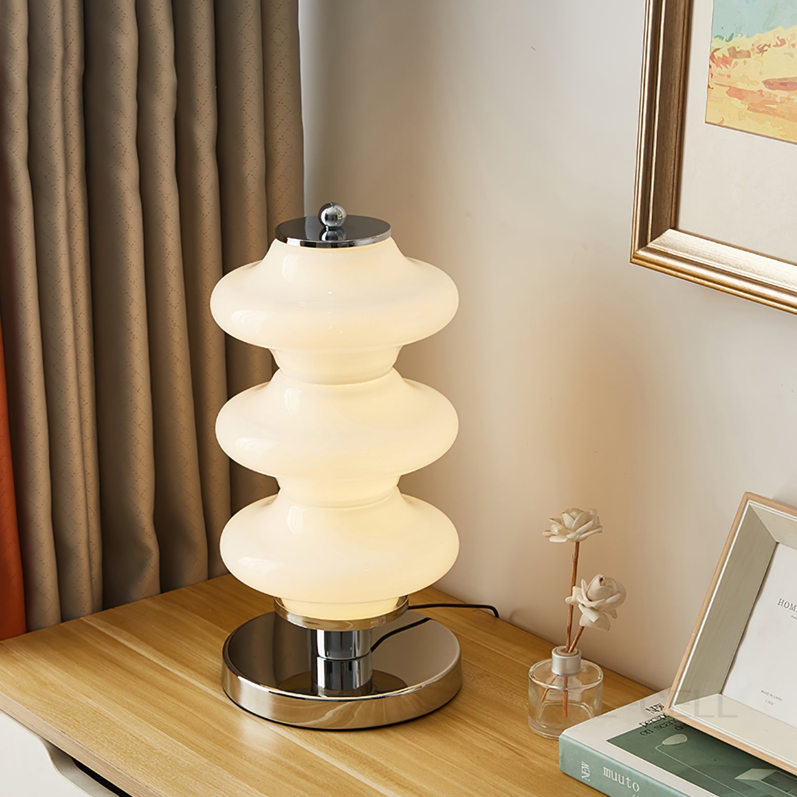 LumiGlas - Elegante Tafellamp met Glazen Lampenkap