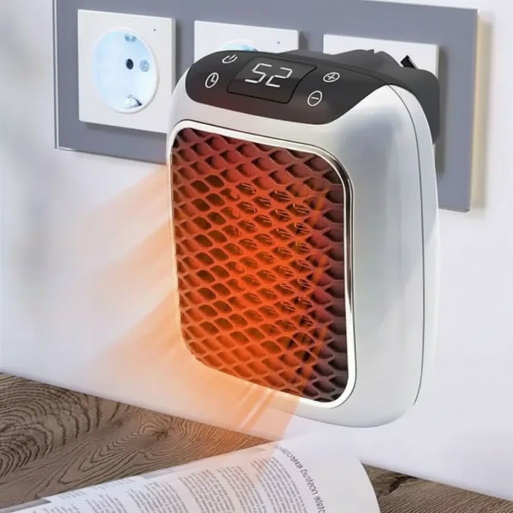 Compact Electric Ceramic Heater Portable Programmable Timer Safe 0