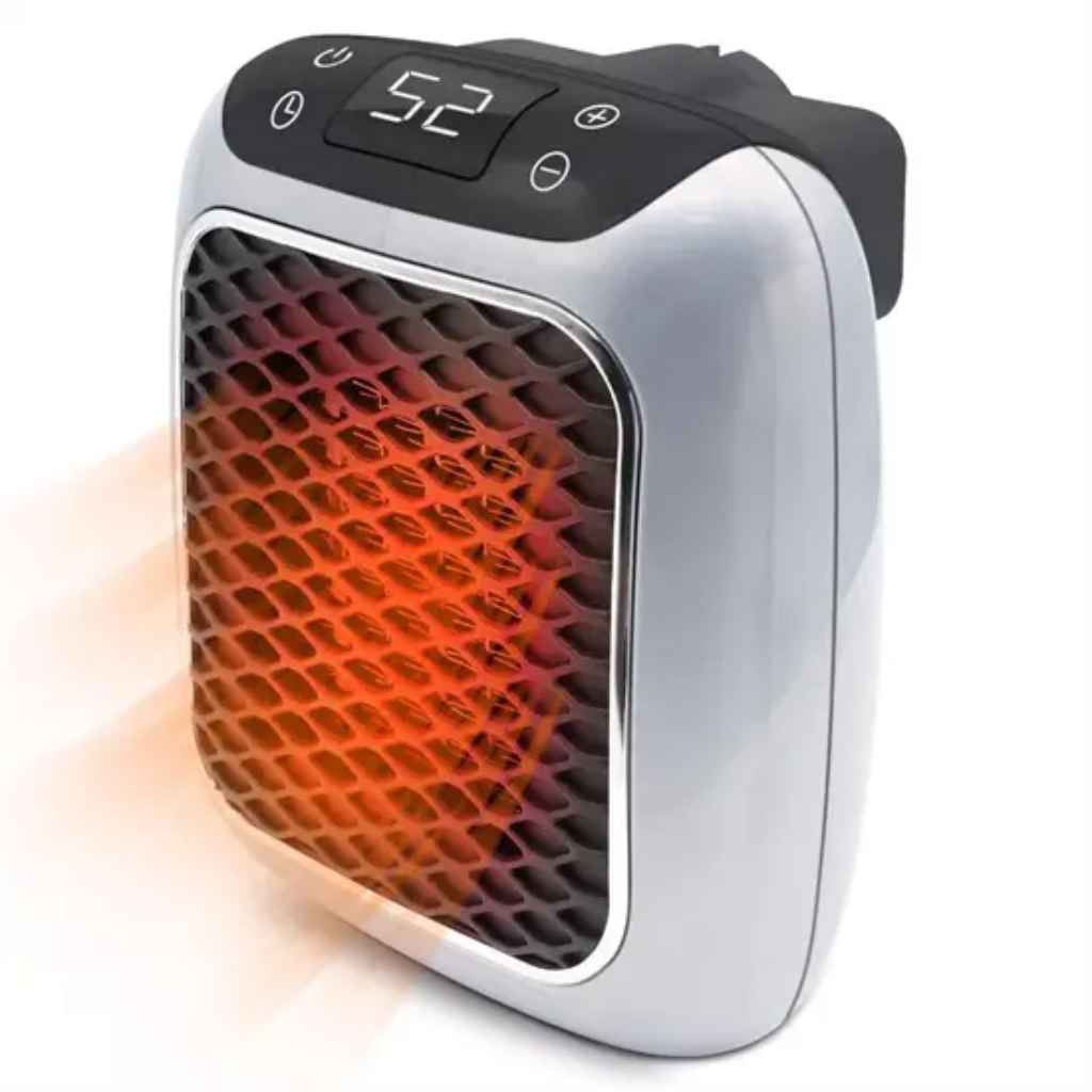 Compact Electric Ceramic Heater Portable Programmable Timer Safe 2