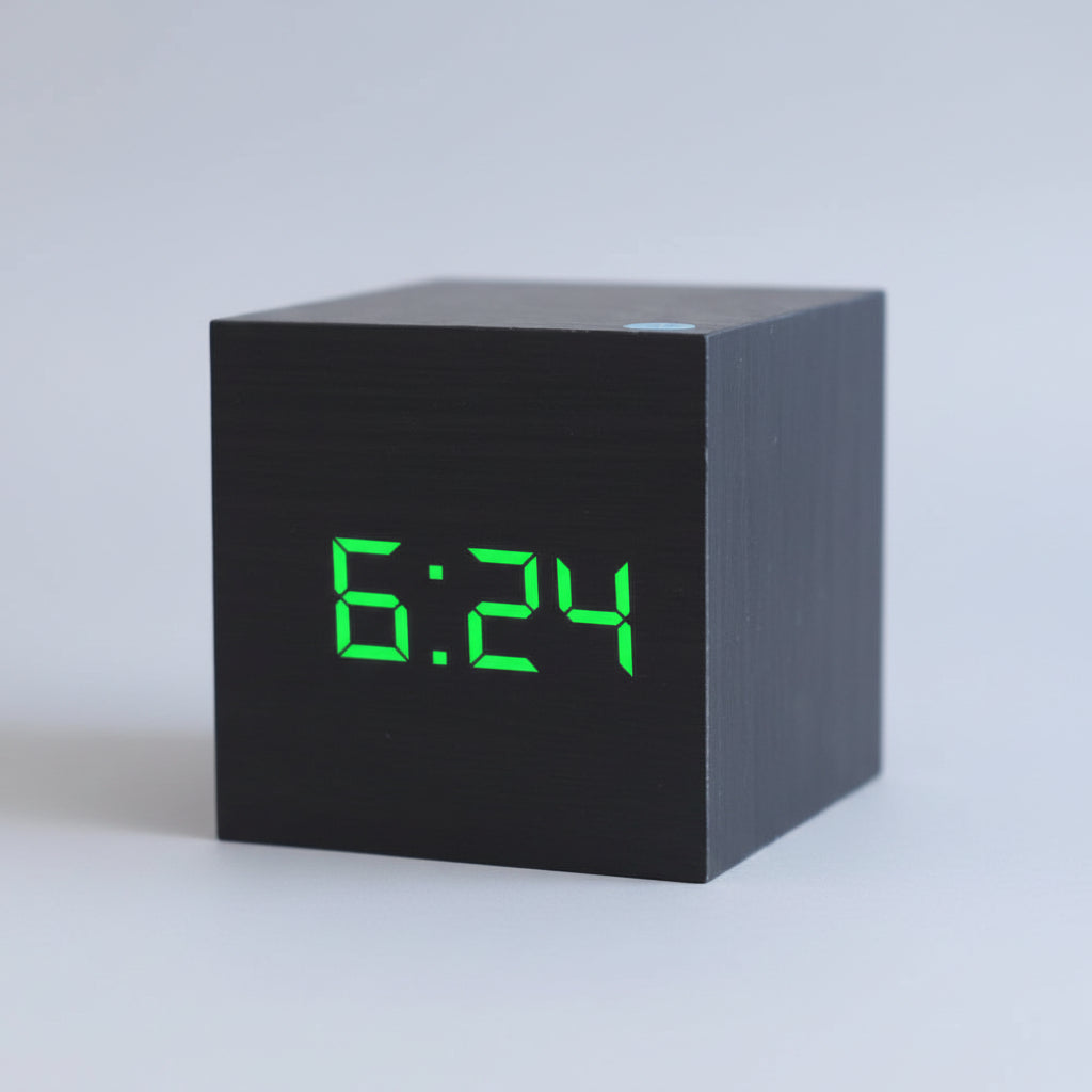 Compact Mini LED Digital Alarm Clock Adjustable Brightness Night Mode 2