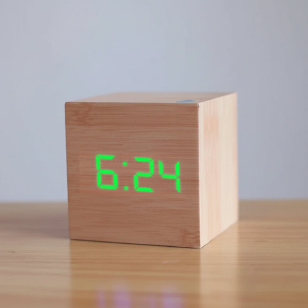 Compact Mini LED Digital Alarm Clock Adjustable Brightness Night Mode 7