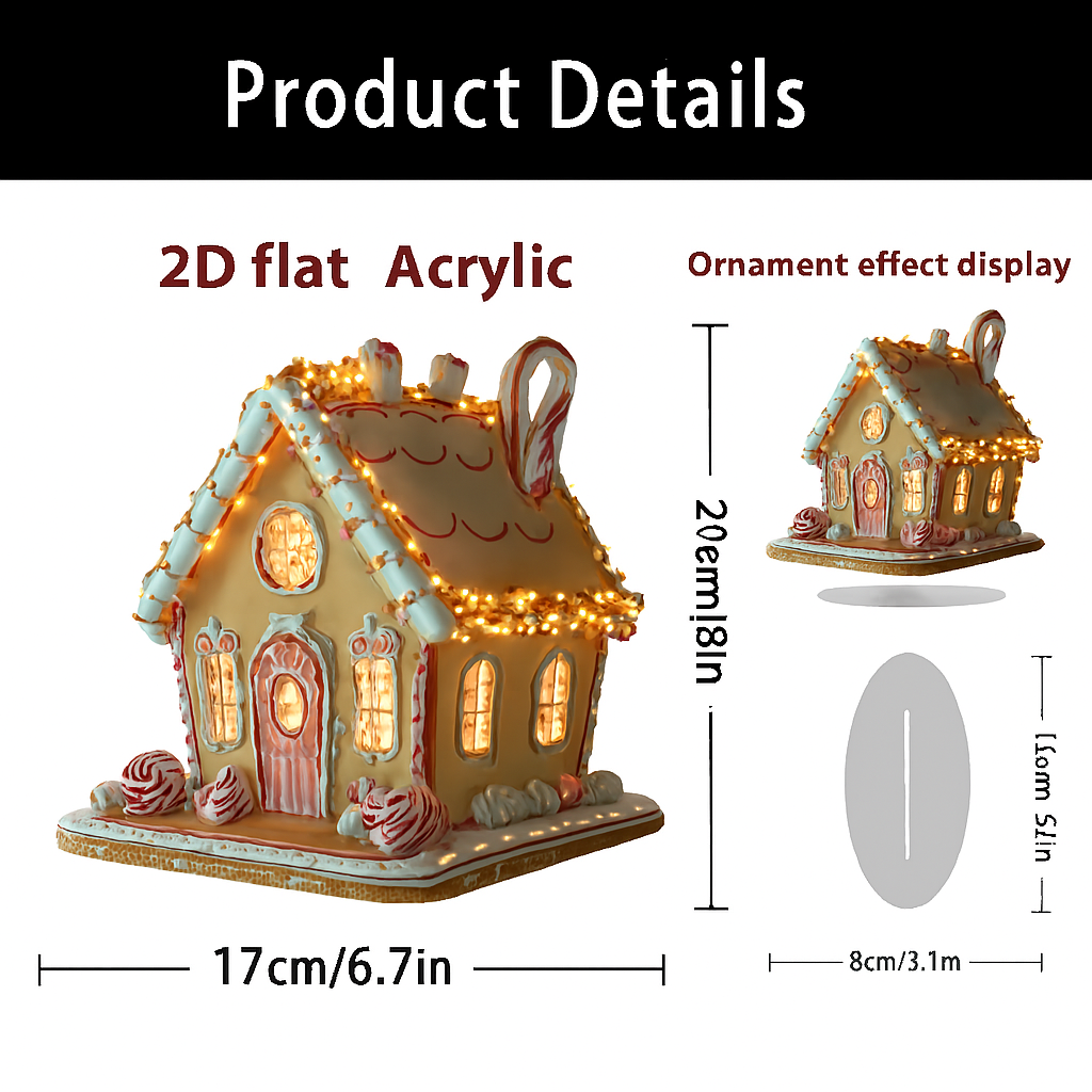 BohoGinger - Acryl Gingerbread House Kerstdecoratie