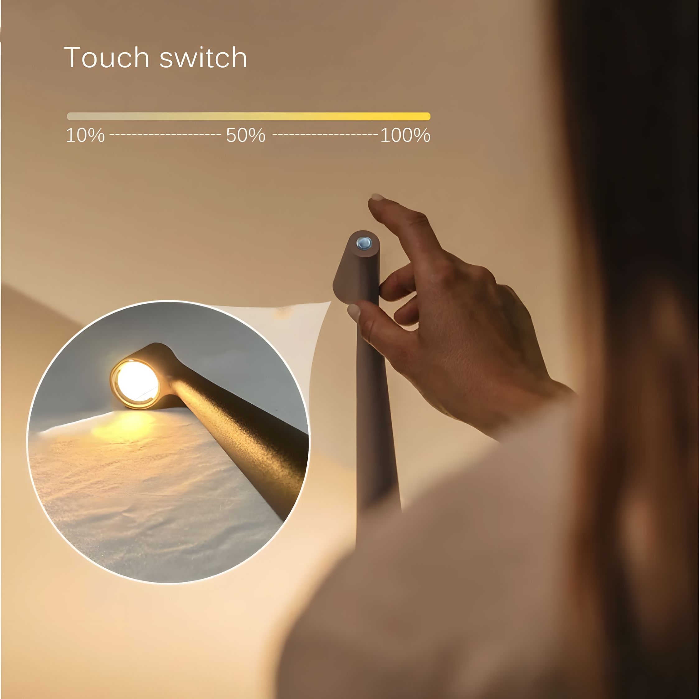 LunaSlim Lámpara de Mesa Elegante con Funcionalidad Inalámbrica