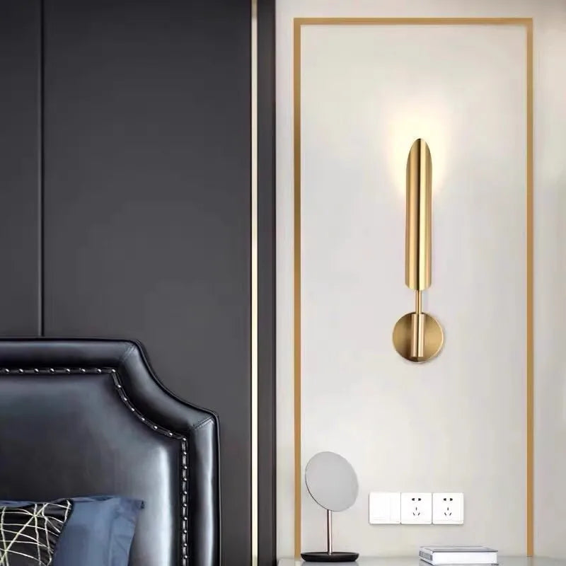 GoldenGlow – Lámpara de pared LED minimalista para sala y dormitorio