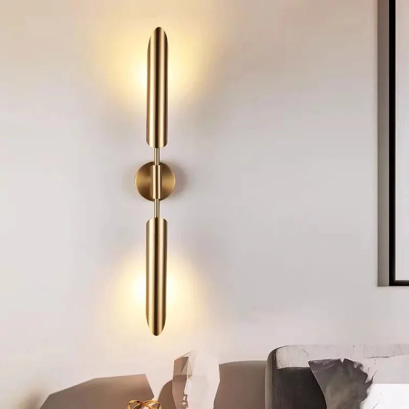 GoldenGlow – Lámpara de pared LED minimalista para sala y dormitorio