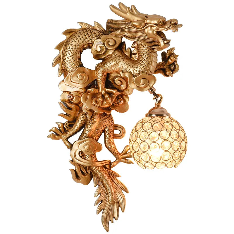 LuxeFlame - Lampada da parete Draken Phoenix | Illuminazione LED mistica