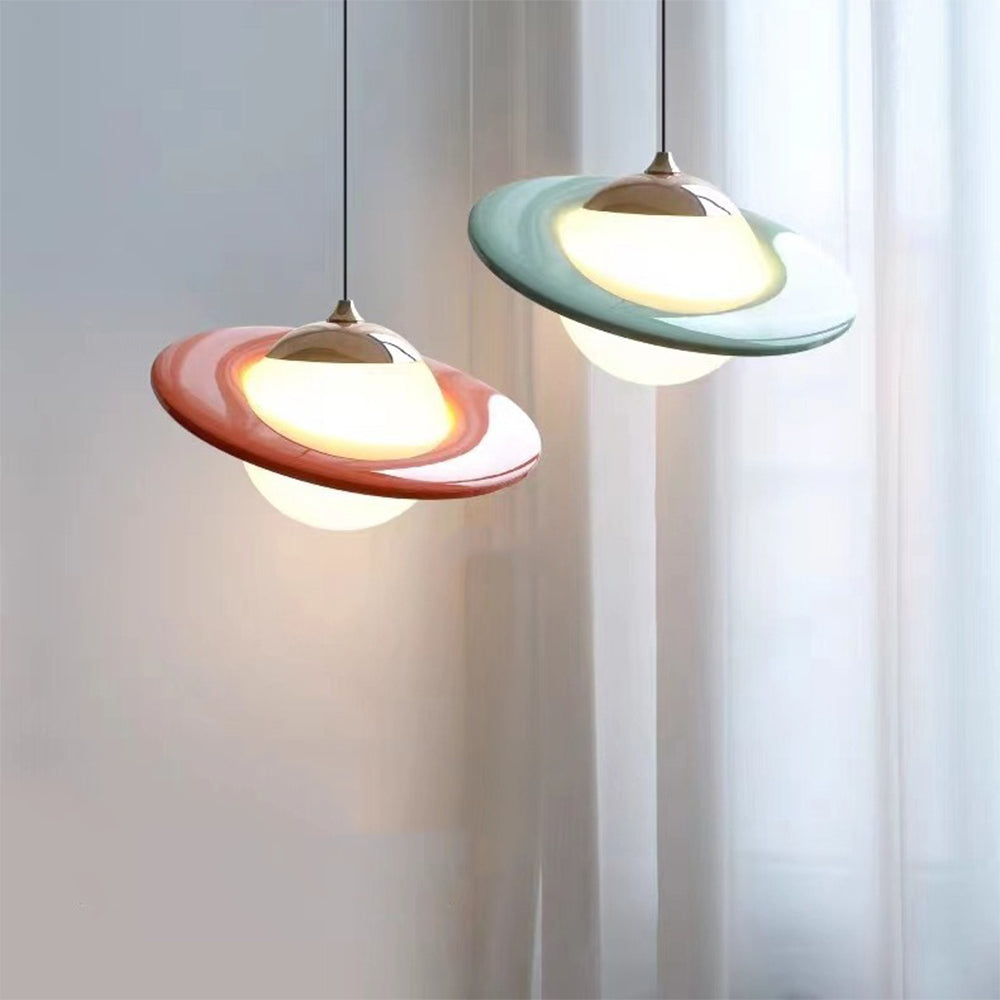 Creatieve Kleurige Planeet Glazen Hanglamp