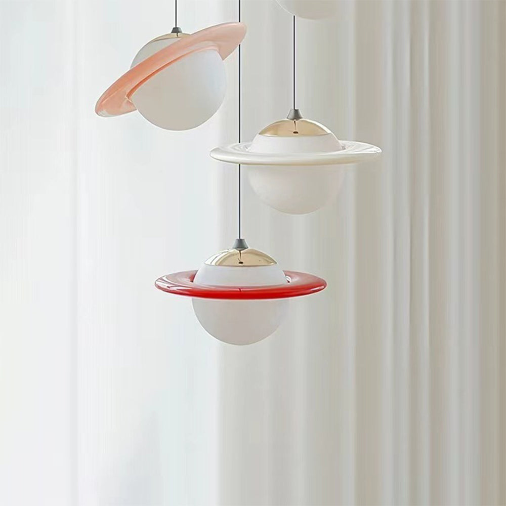 Creatieve Kleurige Planeet Glazen Hanglamp