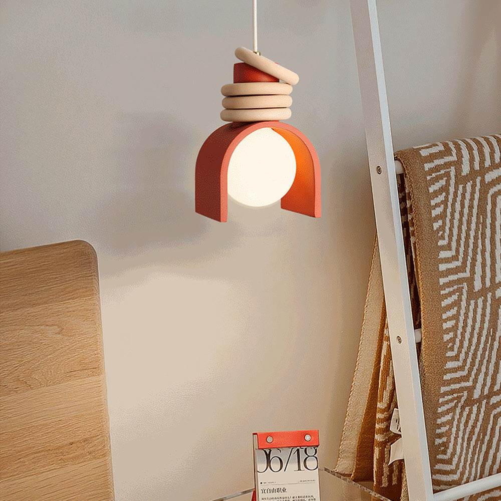French Style Cream Resin Pendant Lamp