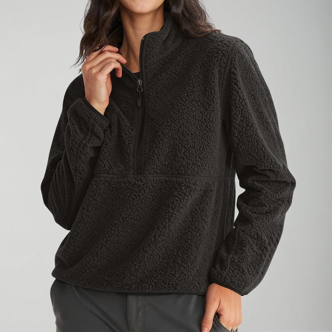 Colete de Senhora Sem Mangas com Fecho Preto Casual Superior