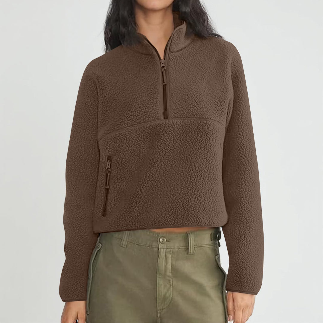 Colete de Senhora Sem Mangas com Fecho Preto Casual Superior