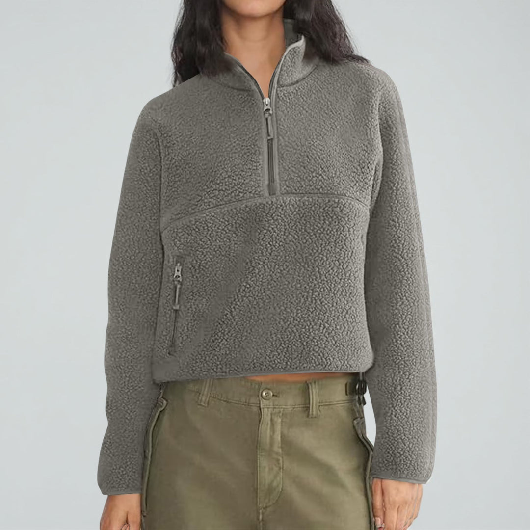 Colete de Senhora Sem Mangas com Fecho Preto Casual Superior